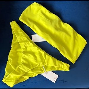 Good American Lemon Lime Bandeau Top and Cheeky Bottoms - NWT